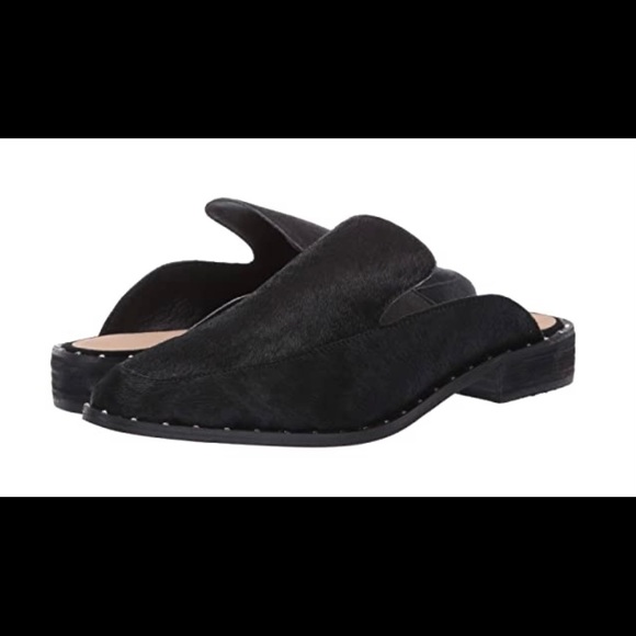 NWOT Black Calf Hair mules with silver stud detail. Sz 7.5 - Picture 3 of 15